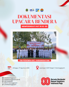 32 Murid SMK Negeri 1 Karanggayam menjadi Tim Paskibra di Kecamatan Karanggayam