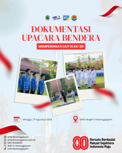 Dokumentasi Upacara Bendera Memperingati HUT RI Ke-80 Di SMK Negeri 1 Karanggayam