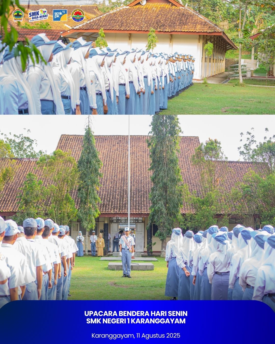 Dokumentasi Upacara Hari Senin di SMK Negeri 1 Karanggayam